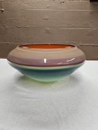 Vintage Signed Art Glass Bowl (Sonja B189)