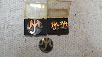 Lot Of MJ Brass Belt Buckles