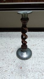 Wooden Twist Candlestick