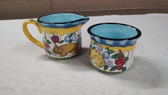 Candace Reiter Catzilla Mug And Creamer Pot