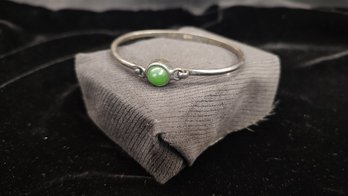 Sterling Silver Jade Bangle