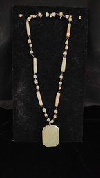 Carved Onyx Pendant Necklace