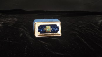 Sterling Silver Square-Set Turquoise Ring