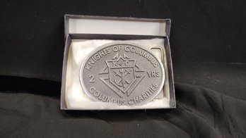 Knights Of Columbus And Columbus Charities 2 Year Anniversary Belt Buckle