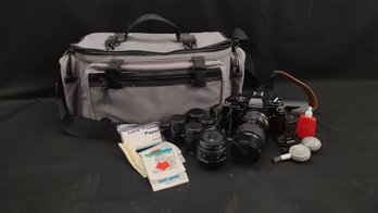 Chinon CG-5 35MM SLR Camera And Accessories