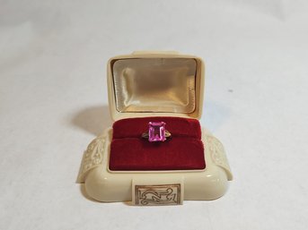 10k And Pink Stone Ring