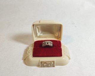 14k White Gold Diamond Ring - Missing Stone
