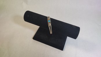 Silver-Tone Turquoise Bracelet