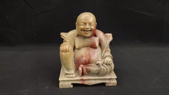 Carved Soapstone Smiling Buddha Figure