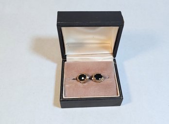 14k Gold Filled Onyx Stone Clip-On Earrings