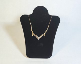 14k Gold Angular Diamond Necklace