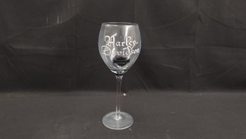 Harley-Davidson Silhouette Bar And Shield Wine Glass