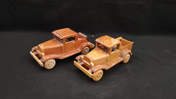 Carved Wooden Cars