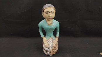 Carved Wooden Indonesian Bride Doll