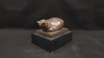 Jane Poupelet Sleeping Cat Statuette - Art Institute Of Chicago Replica