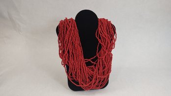 Costume Coral Multistrand Necklace