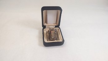 Brutalist Sterling Silver And Mother Of Pearl Ring