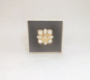 St. John Gold-Tone Mother-Of-Pearl Brooch