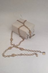 Gold Tone Lion Chain Link Suspenders