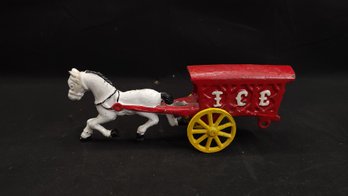 Cast Iron Horse-Drawn Ice Cart