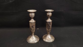 Mueck-Carey Co. Sterling Silver Weighted Candlesticks