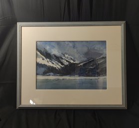 Signed 'Cascades' Watercolor Painting