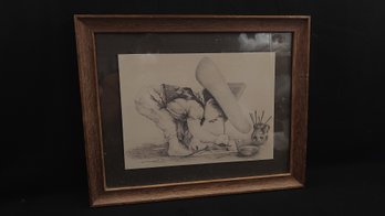 Framed Sketch - Baby Painting