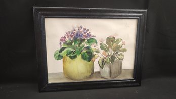 Unsigned Watercolor Flower Painting