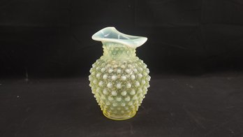 Fenton Hobnail Vaseline Glass Vase
