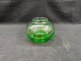 Green Glass Candle Holder (small)