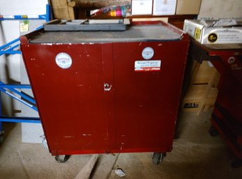 Vintage Red Mobile Workbench