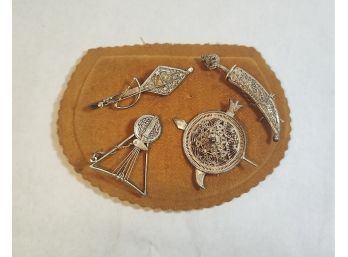 Silver-Tone Brooches