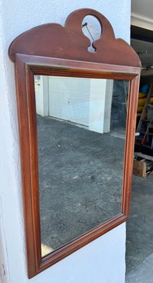 Simple Mahogany Mirror With Keyhole Crest And Moulded Edge, 37' X 22'
