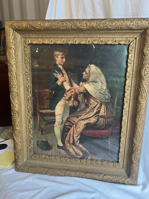 P-14  Colorful Litho Print, 'Young Admiral Nelson At 13 Years Old', In A Ca 1900 26'x22' Frame