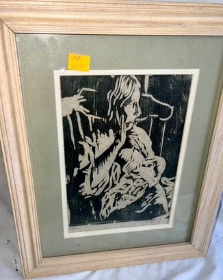 O-2 Limited Edition #21/25 Litho Print, Sgd. N. Keisling, Lino-cut, In A 16'x13' Frame