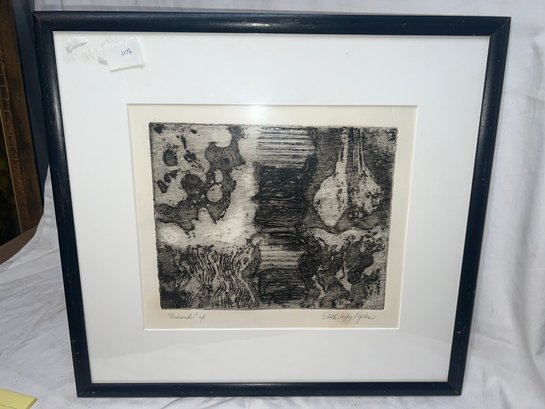 T2-9 Etching 'Research' Artist Proof, By Edith Jaffy Kaplan, 12'x11' Work In A 20'x18' Frame