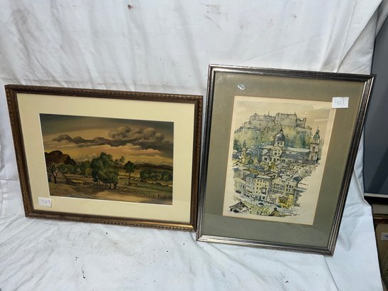 T2-11 Lot Of 2 Prints With Nice Frames