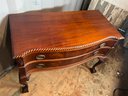 Custom Mahogany Serpentine Front Server With 2 Drawers And Gadrooned Rope Carved Edge, Early 20th C.