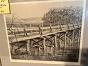 P-7 Ltd Edition Print, 'Pier Bridge Through A Swamp', Sgd. N. Nichol, Jr. , #79/420, 20'x22' Frame