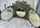 Meriden Brittania Co. Three-part Table Top Vanity Mirror, Aesthetic Movement, Ca 1890