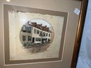 T2-10 'Nice Illustration Of City Home', Signed Edward '78, 9'x9' Diameter In A 20'x20' Frame