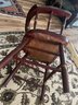 Red Paint Decorated Captain's Chair With Stenciled Eagle & Star Crest, Morris Spaulding Chair , Georgetown