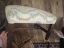 Flame Stitch Upholstered Mahogany Foot Stool