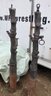 Pair Of Antique Victorian Cast Iron Tree-form Hitching Fence Posts, Very Heavy