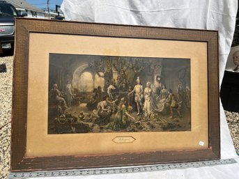 C2OS11 Colored Early Lithograph, 'Lohengrin', By Oberhauser, In 24'x34' Frame