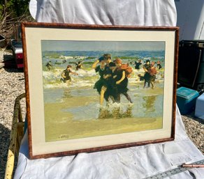 C2 HB8 Print, 'Beach Scene' By EdwardPotthast, 26'x30' Frame