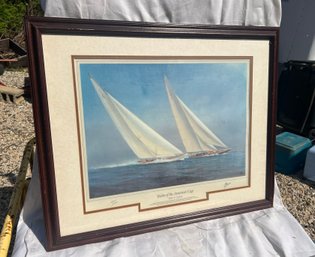 C2 HB9 Special Edition Litho, 'Yachts Of The America's Cup, The P Class', 26'x31' Frame