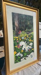 C2s17 Large Size Watercolor, 'Lily Path #2', Signed Lower Left 'T A Newnam' 33'x50'
