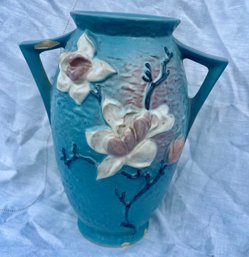 Roseville 'magnolia' Pattern Vase, There Is A Mall Chip Under Handle So Check It Out