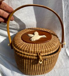 Nantucket Lightship Basket Pocket Book, Sgd 'LR'?  Monogram And Dated 78 On Bottom